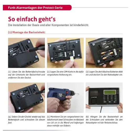 OLYMPIA Protect 9061 Drahtloses GSM Alarmanlagen-Set mit 4 Tür-/Fensterkontakten und Bewegungsmelder OLYMPIA Protect 9061 Drahtloses GSM Alarmanlagen-Set mit 4 Tür-/Fensterkontakten und Bewegungsmelder