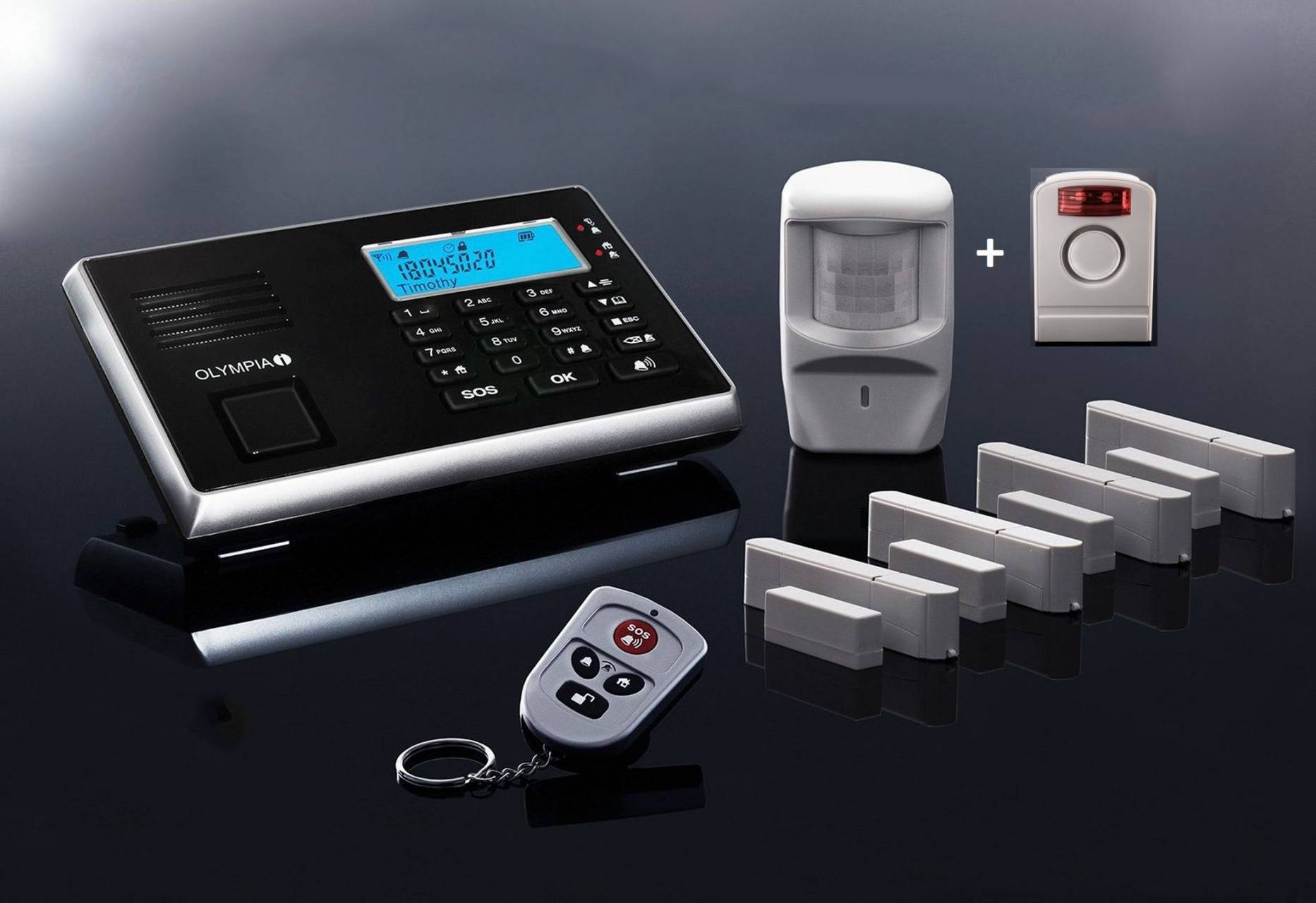 OLYMPIA Protect 9061 GSM Funk Alarmanlagen Super-Set mit Außensirene