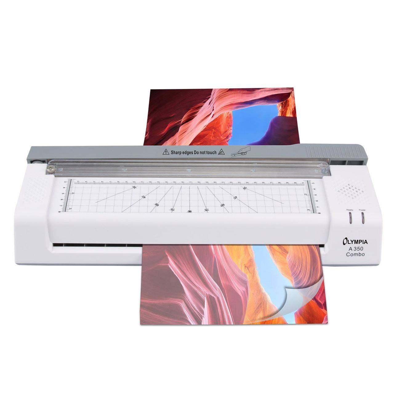 OLYMPIA A 350 Combo 4 in 1 Laminiergerät DIN A3 im Set mit 100 Laminierfolien und Hebelschneider