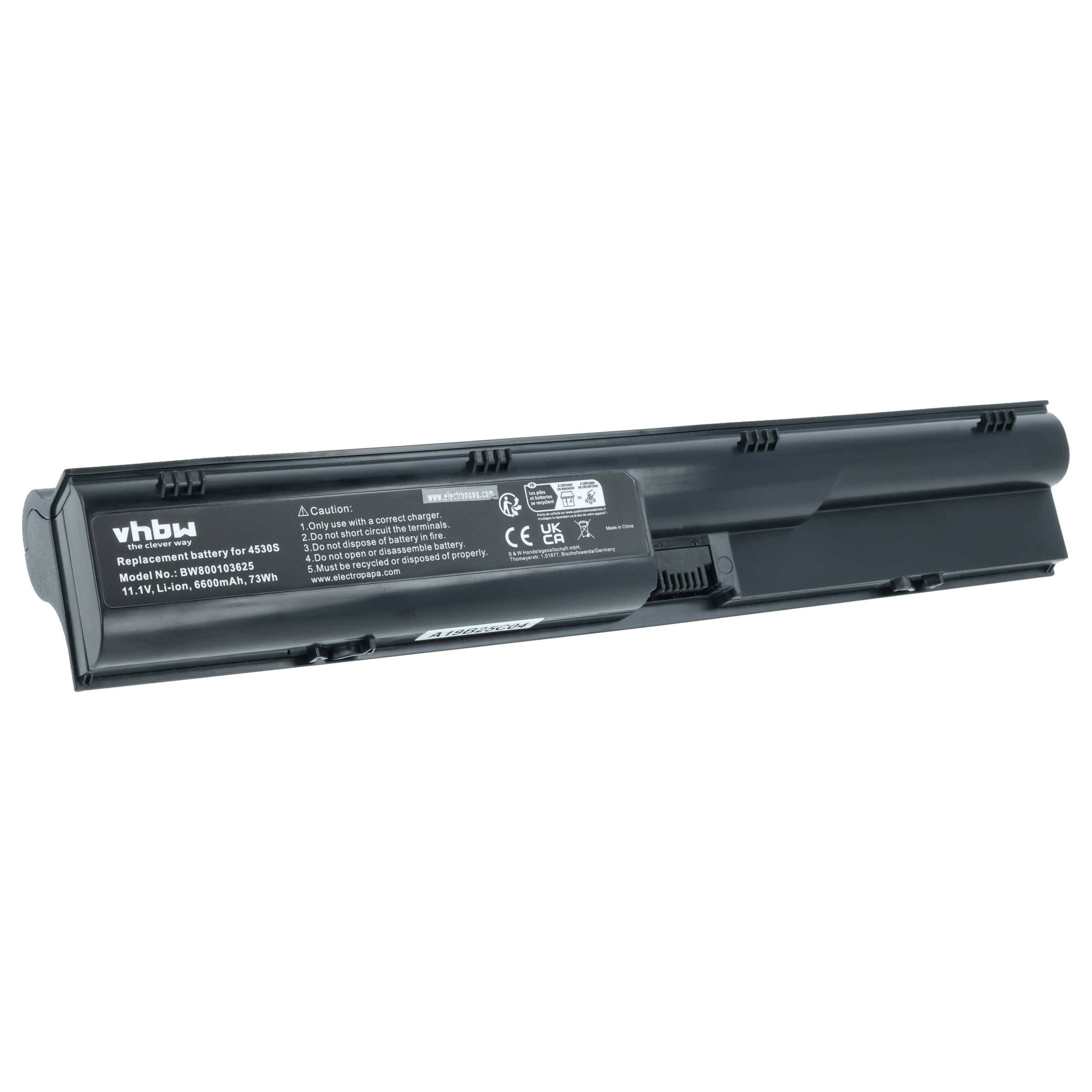 Ein Laptop-Ersatzbatterieakku mit der Bezeichnung „vhbw