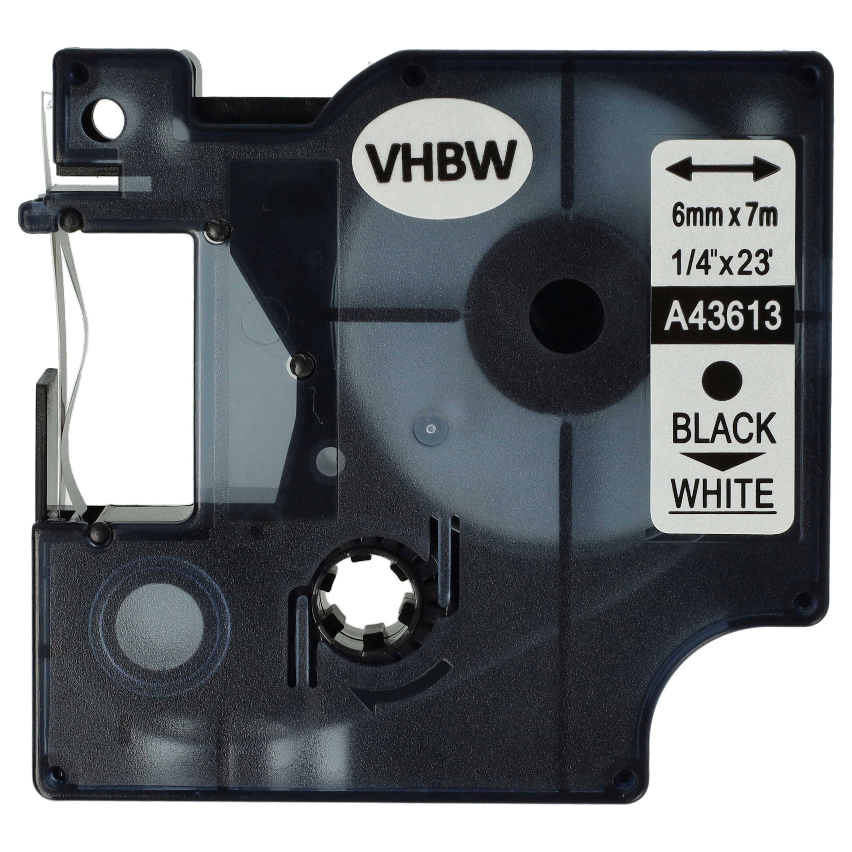 vhbw Schriftband-Kassette kompatibel mit Dymo 1000 Plus Etiketten-Drucker 6mm Schwarz auf Weiß