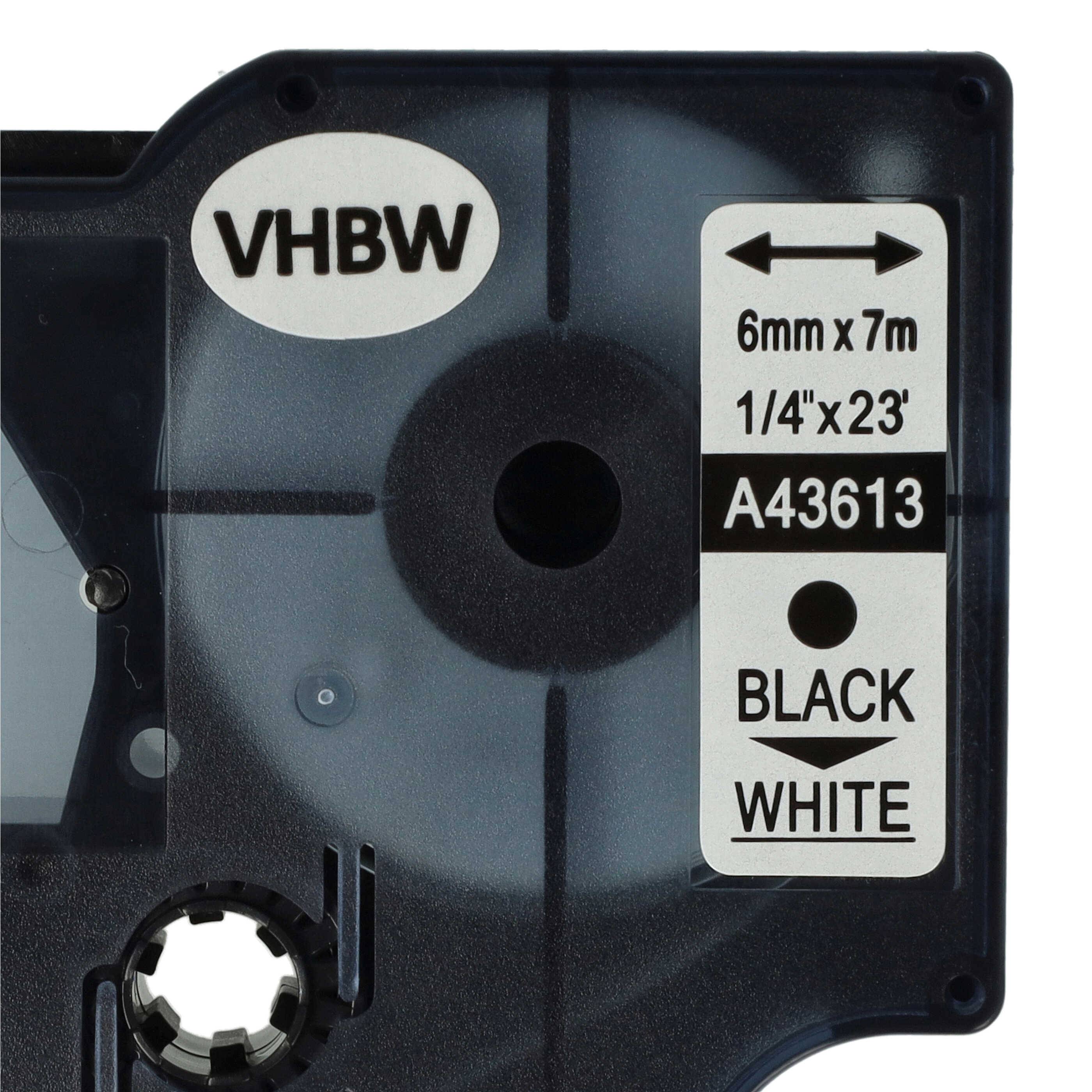 vhbw 50x Schriftband-Kassette kompatibel mit Dymo LabelManager 420P | 400, 450, 300, 350, 280, 360D, 350D Etiketten-Drucker 7m x 6mm Schwarz auf