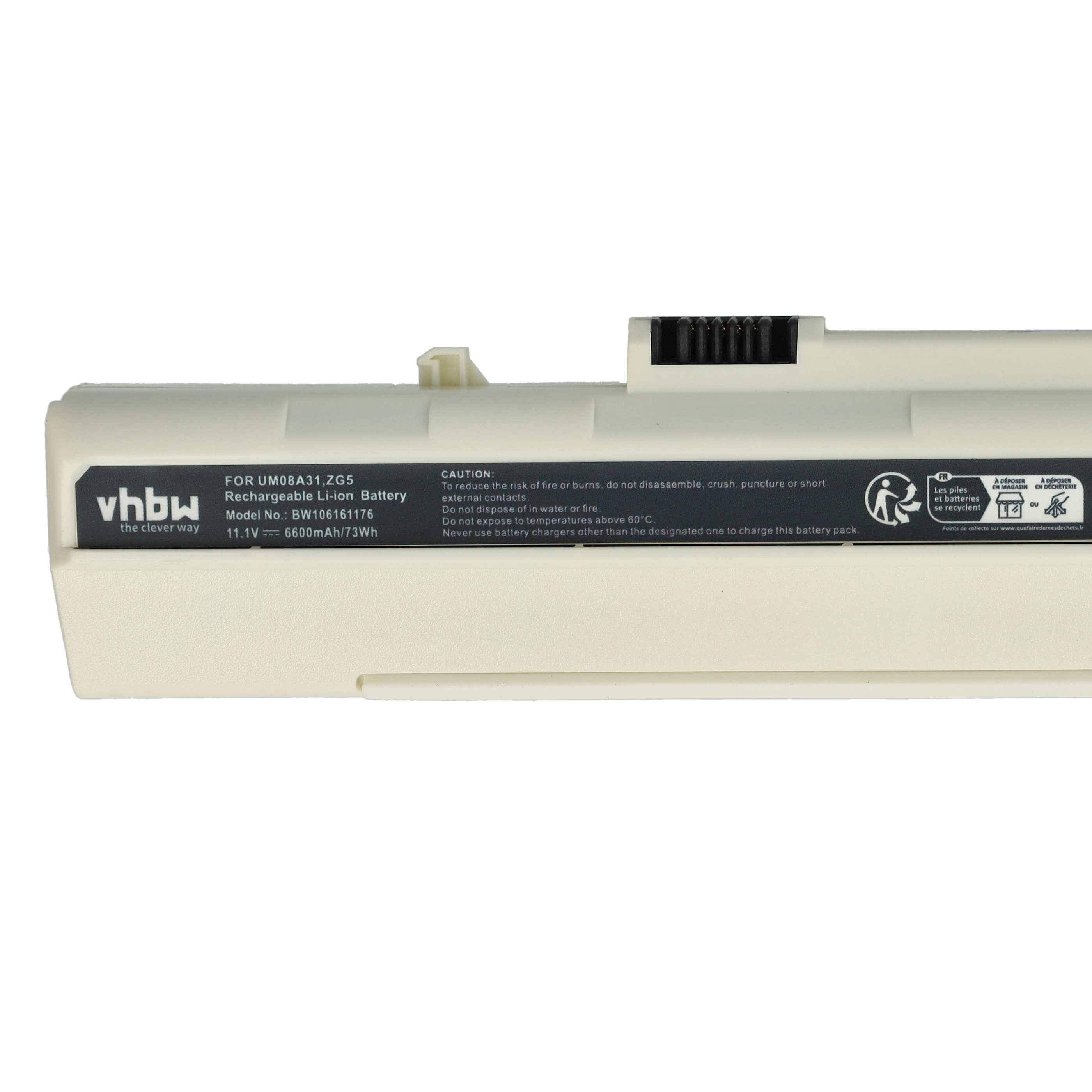 vhbw Akku kompatibel mit Gateway LT2022u, LT2041u, LT2044u Notebook (6600mAh, 11,1V, Li-Ion)