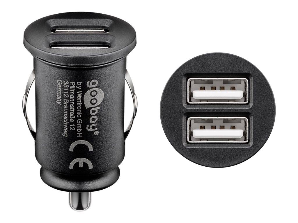 WENTRONIC - goobay Dual USB - Auto-Netzteil - 24 Watt - 4.8 A - 2 Ausgabeanschlussstellen (USB)