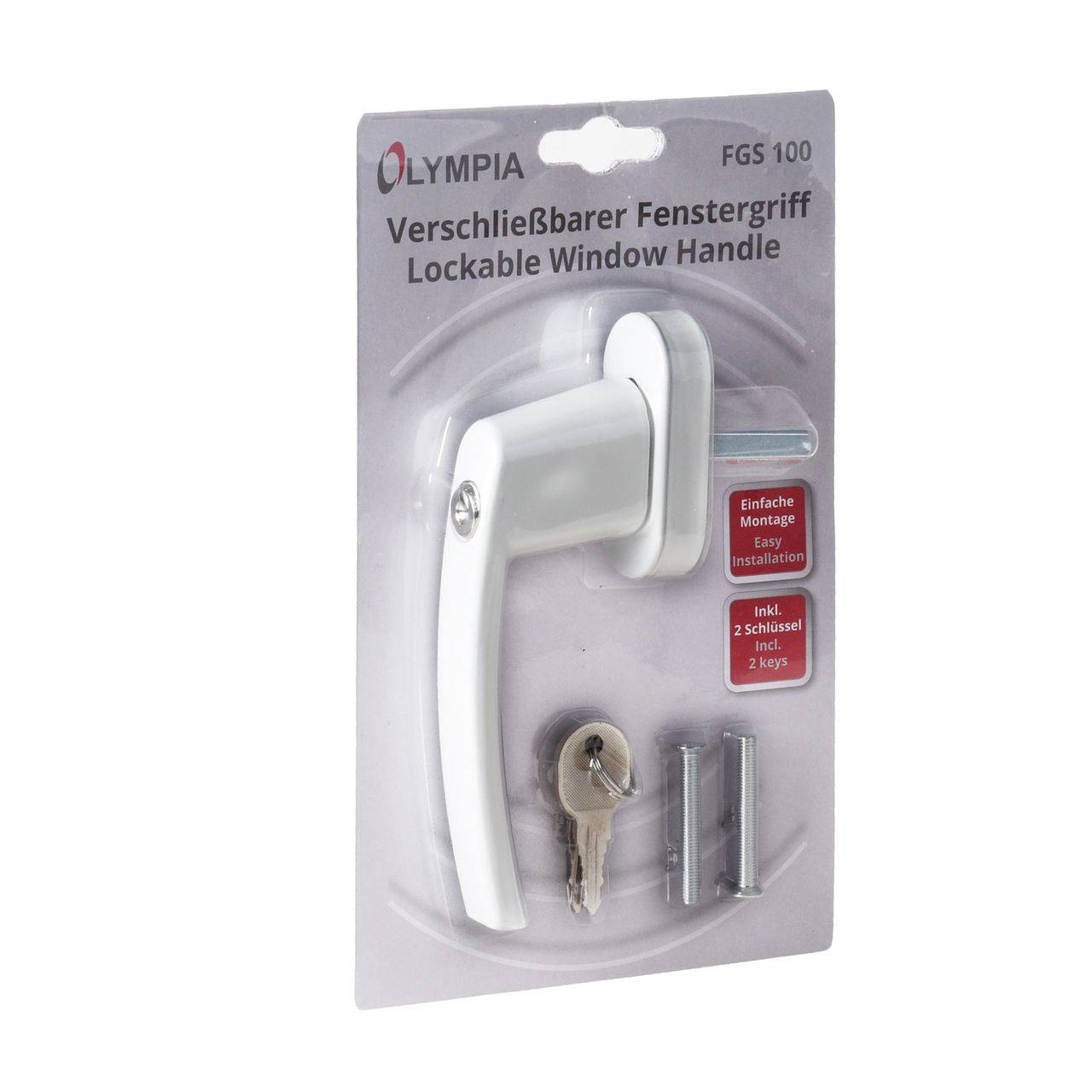 12 Stück Fenstergriff Abschließbarer mit je 2 Schlüsseln FGS 100 OLYMPIA