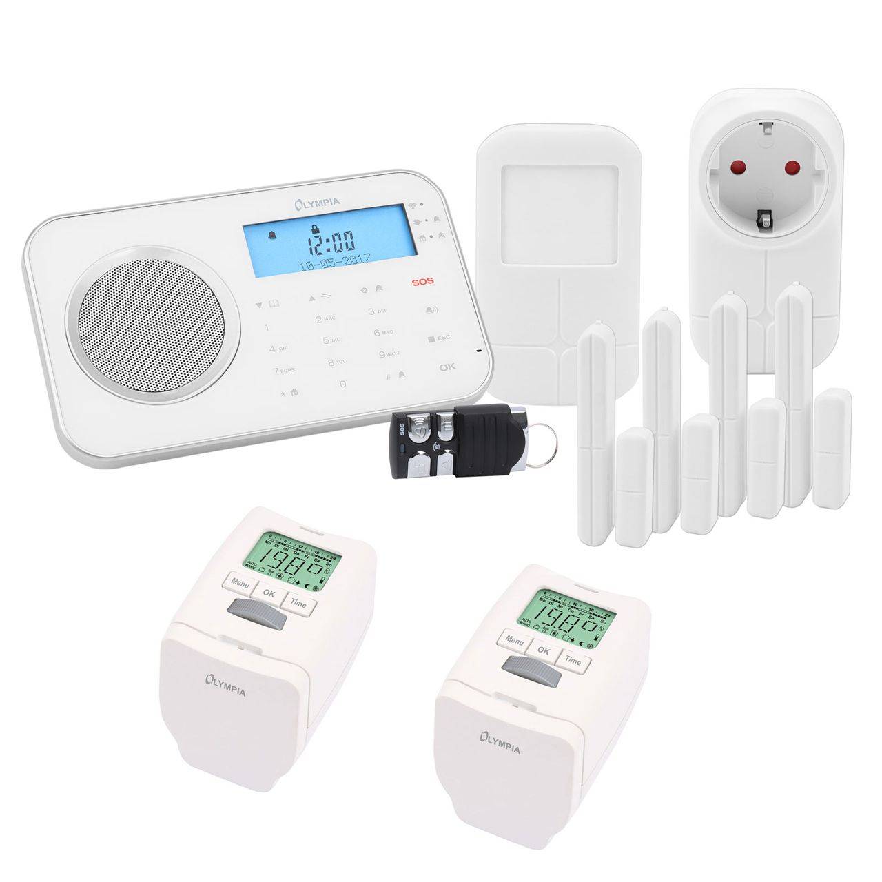 Olympia Pro Home 8762 Funk Haus Alarmanlage mit WLAN/GSM Smart 2 Heizungsregler