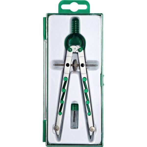 Geometriezirkel silber/dunkelgrün