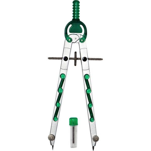 Geometriezirkel silber/dunkelgrün