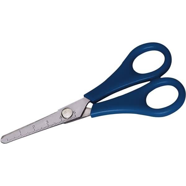 Bastelschere rund 13,5cm Rechtshänder blau