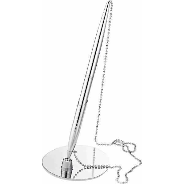 Kugelschreiberständer Metall Kette 55cm silber