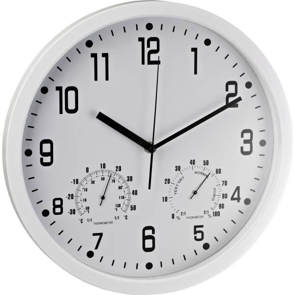 Wanduhr rund Kunststoff 35cm weiß