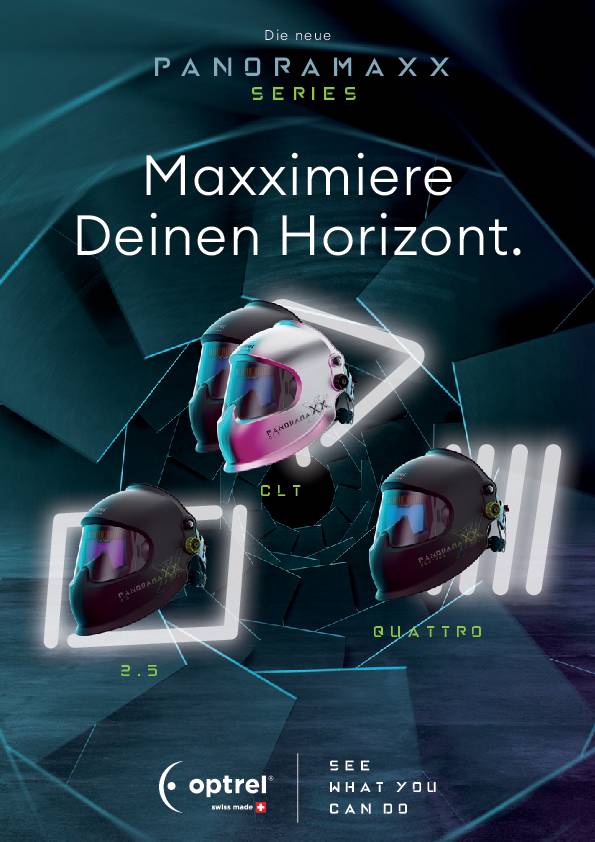 Schweißerschutzhelm Panoramaxx CLT optrel re-charge,IsoFit® headg 180x120mm Krt.