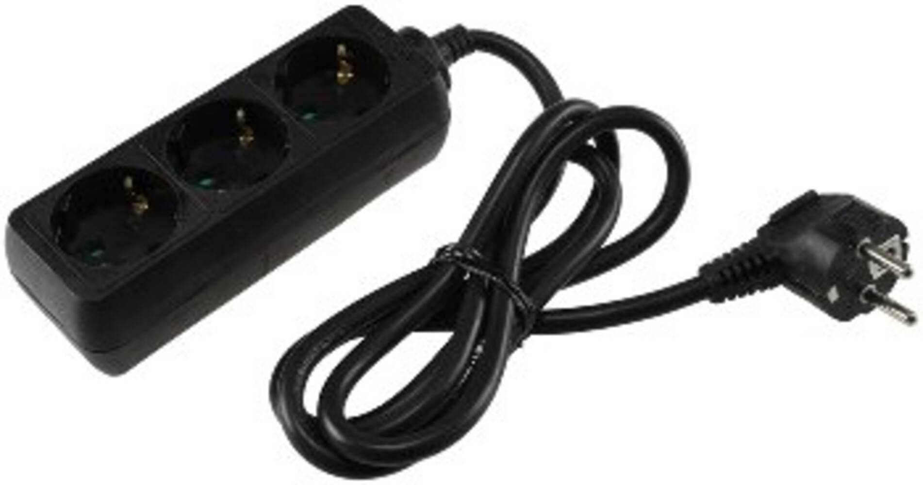 ChiliTec 18577 Schutzkontakt-Steckdosenleiste 3-fach 3600W, 1,4m Kabel, schwarz