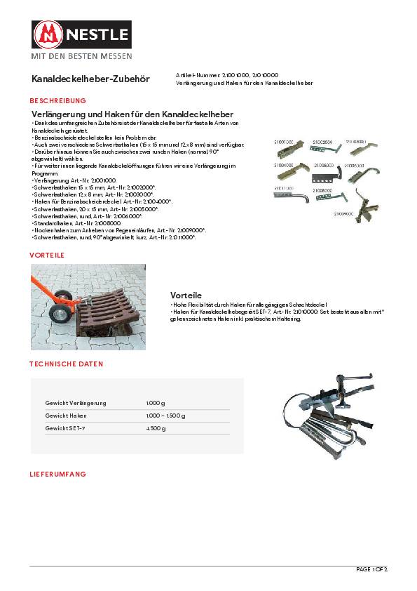 Kanaldeckelheber L.980-1480mm fahrbar rot pulv.NESTLE