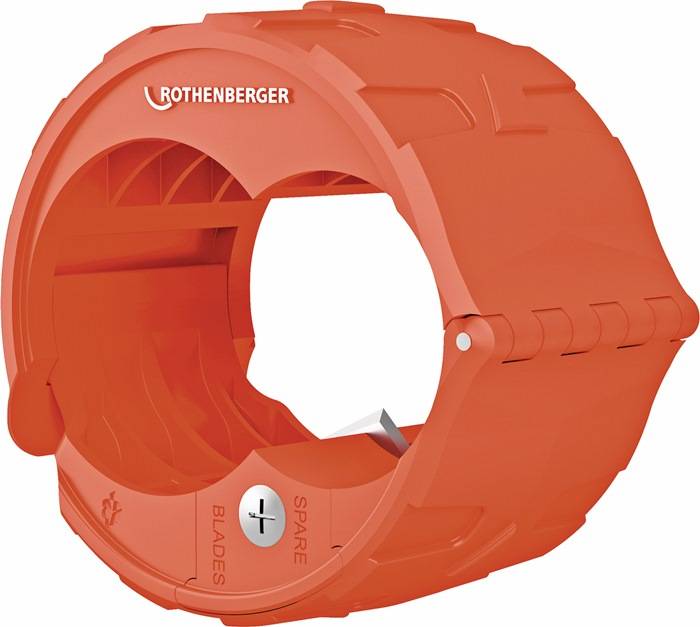 Orangefarbener Rothenberger-Rohrabschneider mit sichtbarer Klinge, entwickelt zum präzisen Schneiden verschiedener Rohrmaterialien.