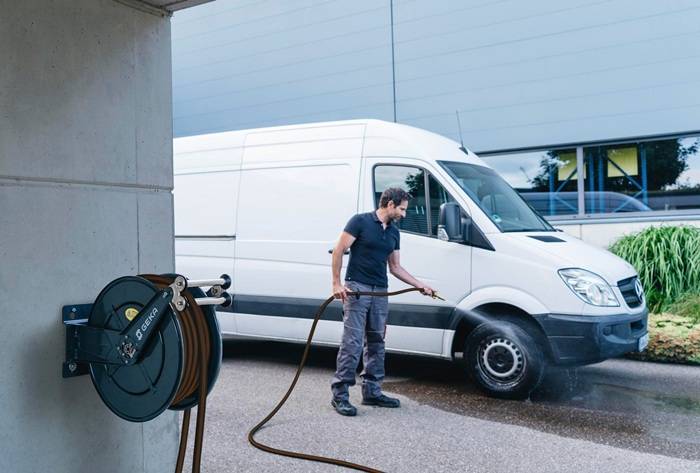 Schlauchaufroller PA30 Anschl.-Gew.33,25mm G 1 AG Zoll pulv.STA GEKA