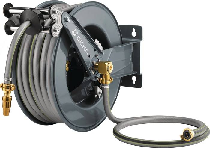 Schlauchaufroller PA30SK Anschl.-Gew.33,25mm G 1 AG Zoll pulv.STA GEKA