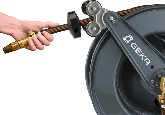 Schlauchaufroller PA30SK Anschl.-Gew.33,25mm G 1 AG Zoll pulv.STA GEKA