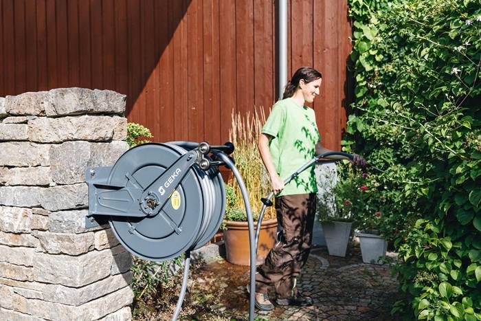 Schlauchaufroller PA30SK Anschl.-Gew.33,25mm G 1 AG Zoll pulv.STA GEKA