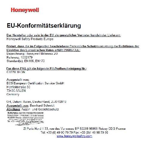 Schutzbrille Millennia 2G EN 166 Bügel schwarz,Scheibe klar PC HONEYWELL