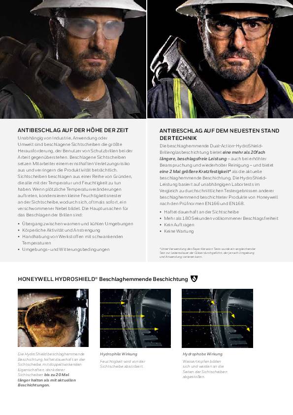 Schutzbrille Protégé EN 166-1FT Bügel schwarz,Scheibe klar PC HONEYWELL