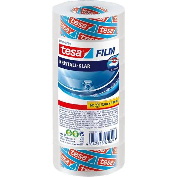 Klebefilm Kristall-Klar 33mx19mm kristall-klar VE=6 Stück