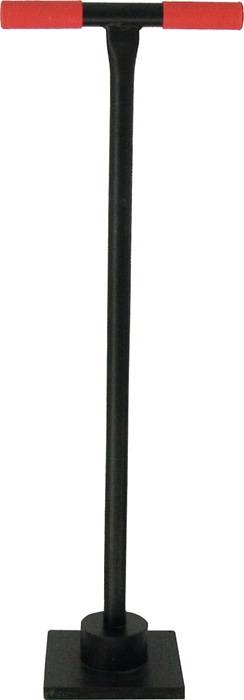 Erd-/Betonstampfer L.200mm B.200mm m.rotem Kunststoff,T-Griff Stahl,lack.