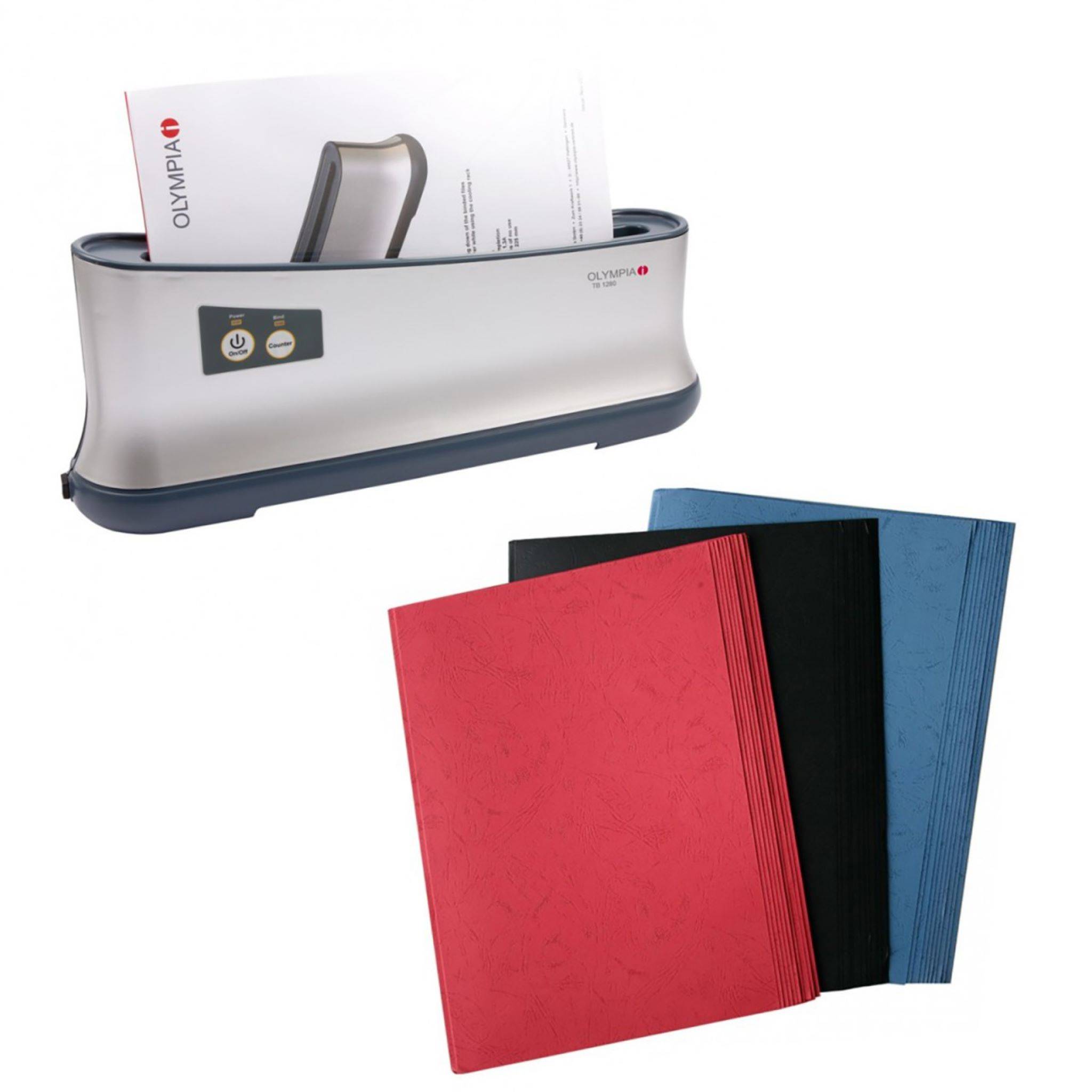 OLYMPIA TB 1280 Premium Thermobindegerät mit 30 Thermobindemappen DIN A4