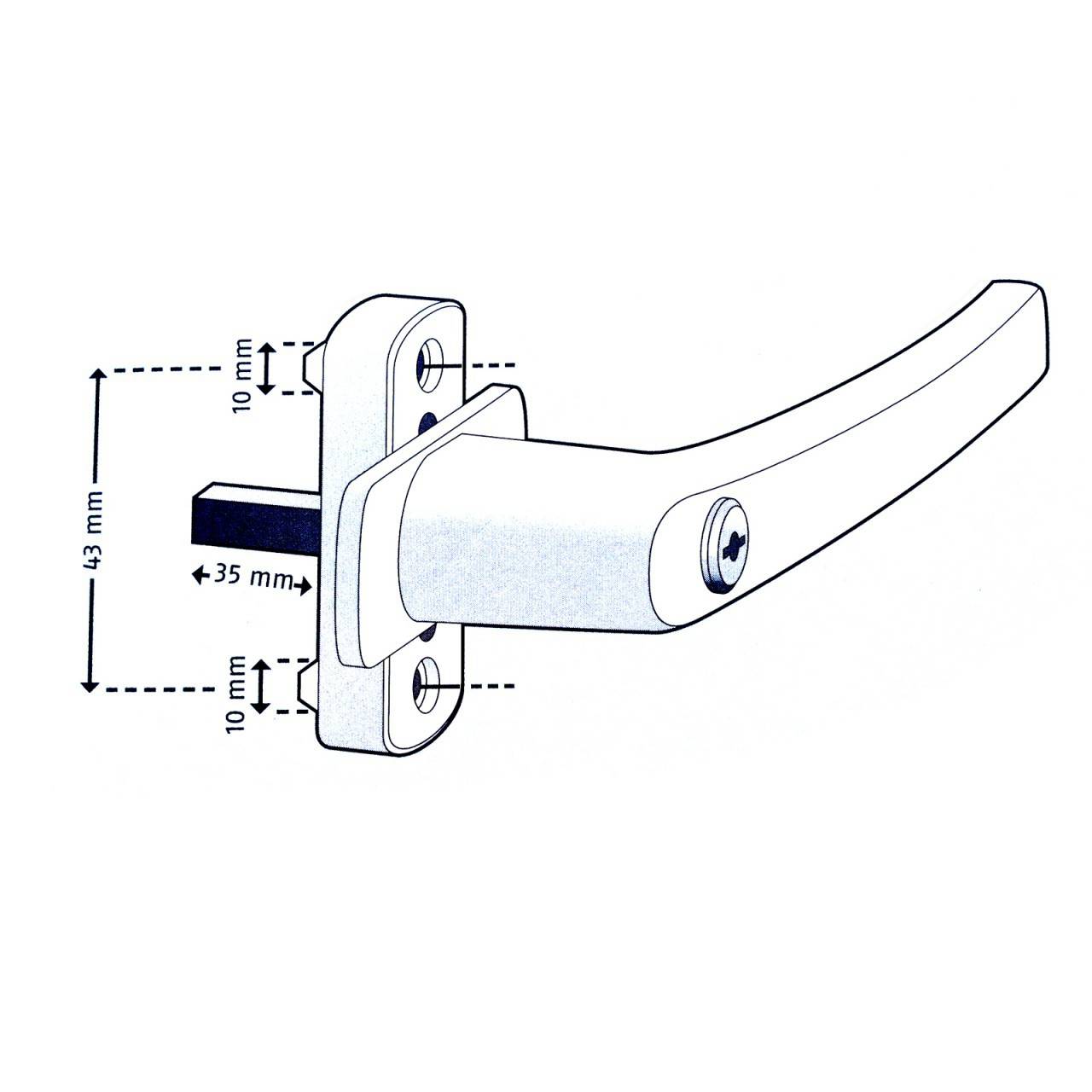 OLYMPIA FGS 100 Abschließbarer Fenstergriff mit 2 Schlüsseln, Weiß