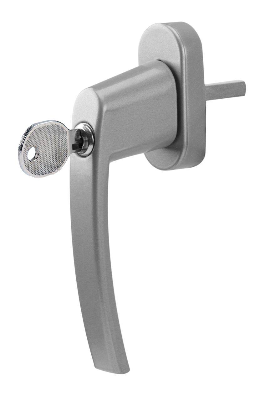 OLYMPIA FGS 100 Abschließbarer Fenstergriff mit 2 Schlüsseln, Silber
