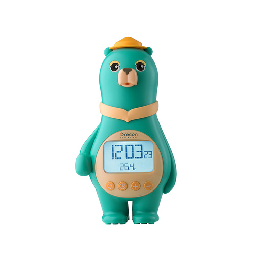 Oregon Scientific BC 100 grün Kinder Bären-Uhr mit Temperaturanzeige
