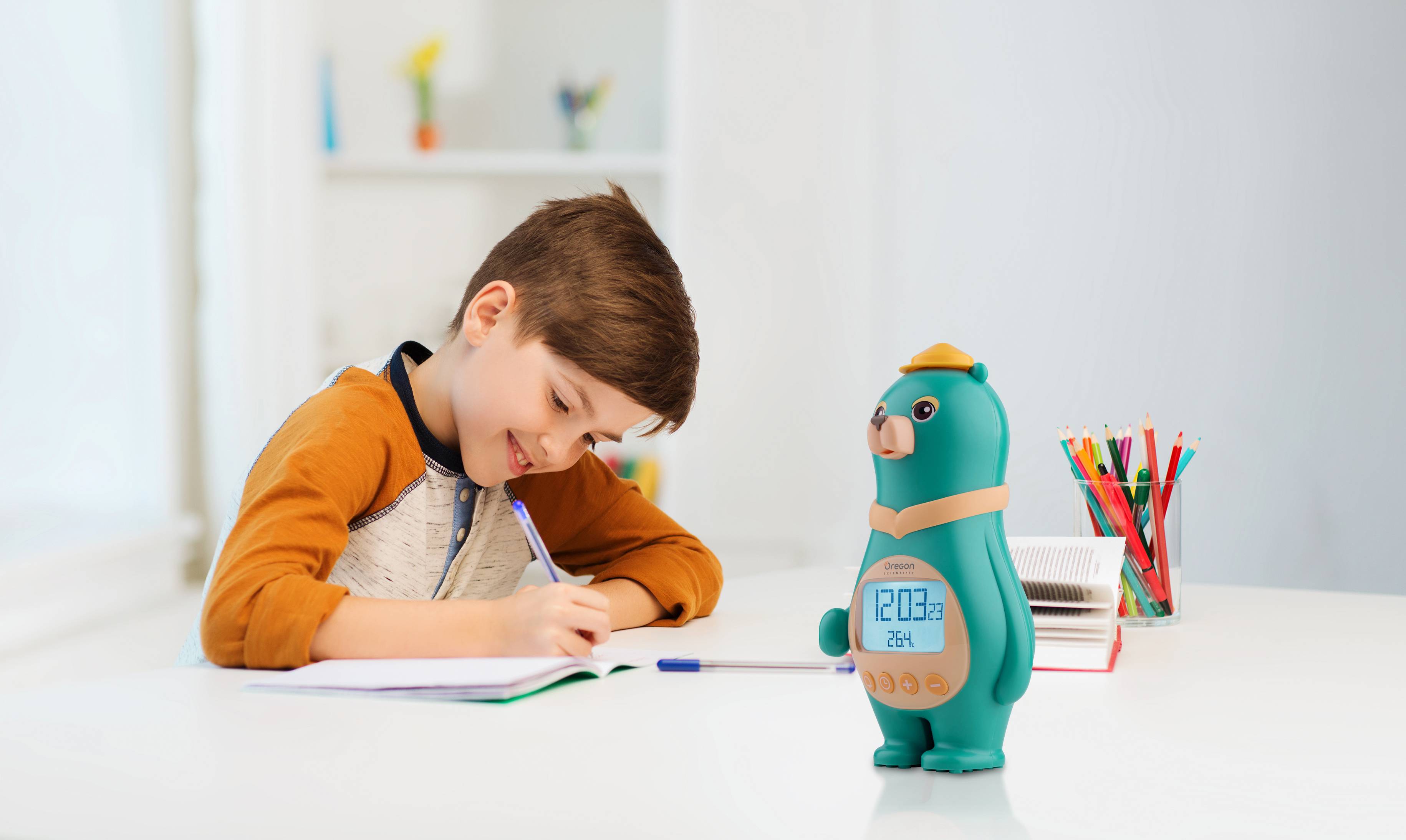 Oregon Scientific BC 100 grün Kinder Bären-Uhr mit Temperaturanzeige