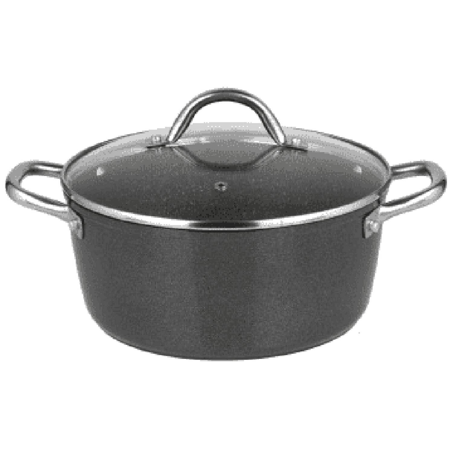 Kochtopf Fleischtopf mit Deckel Ø28cm Induktion Marmorbeschichtung Suppentopf Pfanne Edelstahl