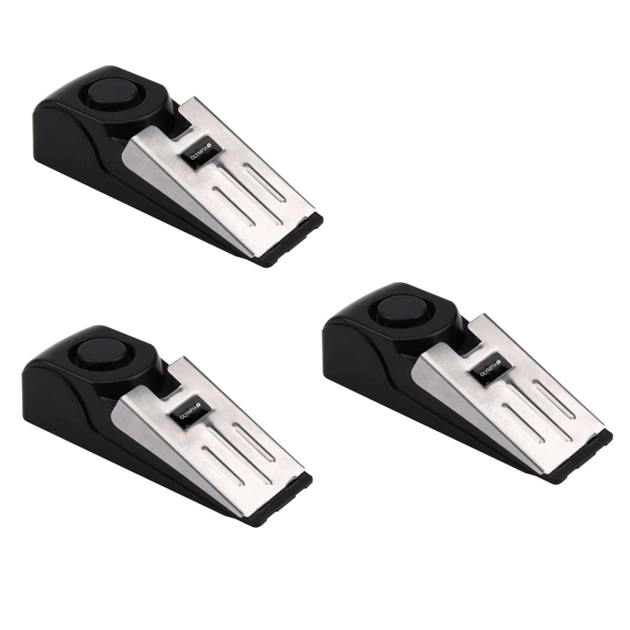 3 Stück OLYMPIA T 300 Alarm-Türstopper rmit Erschütterungssensor, 100 dB