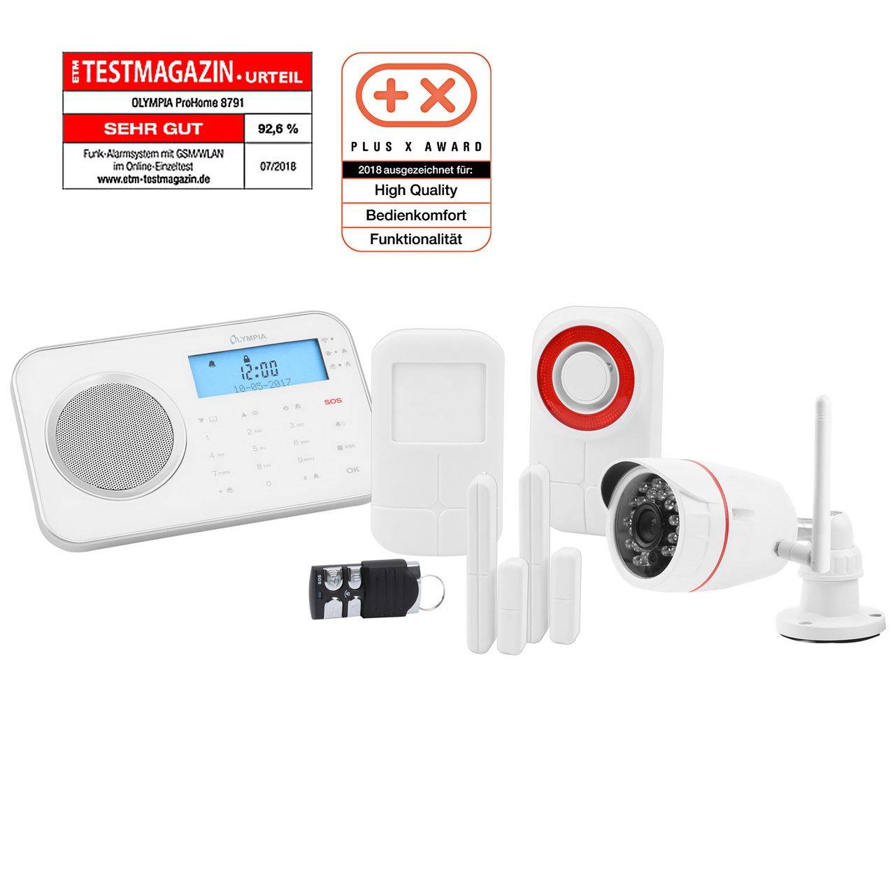 OLYMPIA ProHome 8791 Funk-Alarmanlagen System mit WLAN/GSM und Smart Home Funktionen