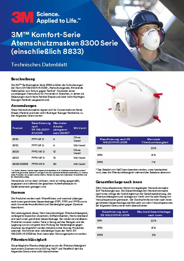 Atemschutzmaske 8835+ FFP3/V R D m.Ausatemventil 3M