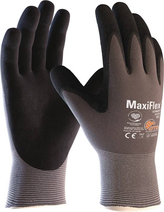 Handschuhe MaxiFlex® Ultimate™ 34-874 Gr.7 grau/schwarz Nyl.m.Nitrilmikroschaum