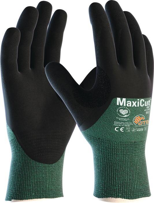 Schnittschutzhandschuhe MaxiCut®Oil™ 44-305 Gr.8 grün/schwarz EN 388 PSA II