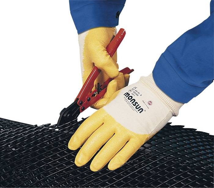 Handschuhe Monsun 105 Gr.10 curry BW-Trikot m.Nitril EN 388 PSA II HONEYWELL