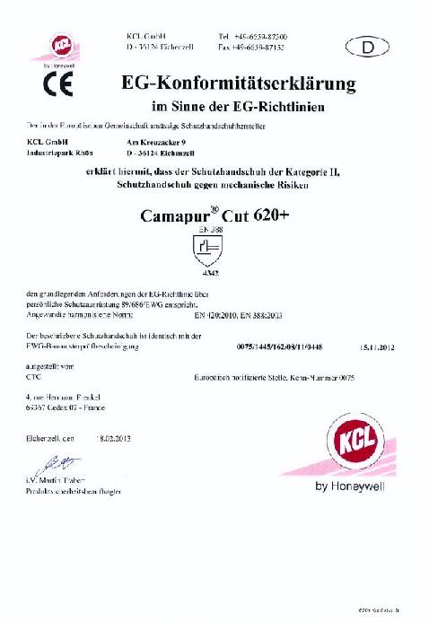 Schnittschutzhandschuhe Camapur Cut 620 Gr.11 weiß/grau EN 388 PSA II 10PA