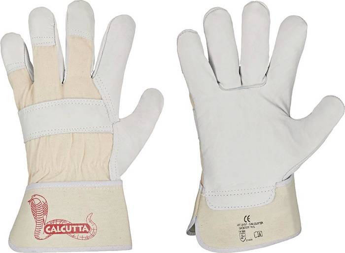 Handschuh CALCUTTA EN388 Gr.8 naturfarben Rindleder Doppelnaht gummierte Stulpe