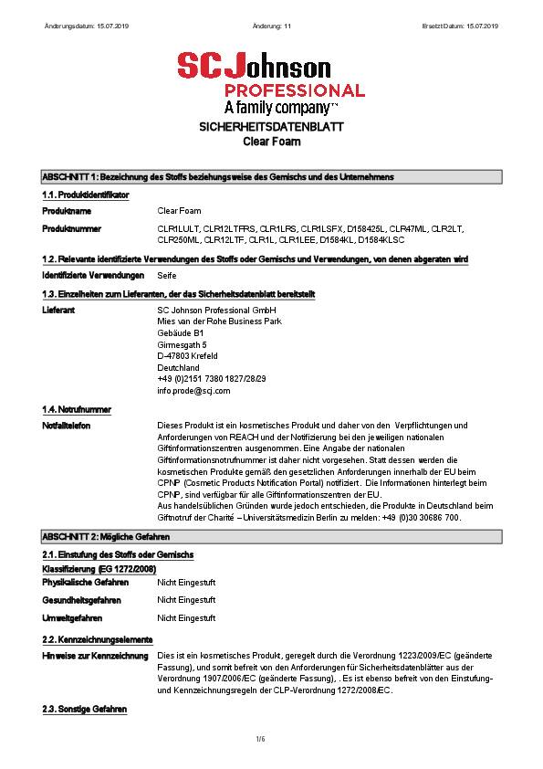 ClearFOAM Pure 1 l Kartusche