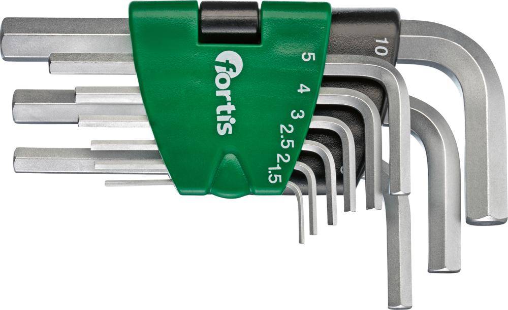 Winkelschraubendreher- Satz im Kunststoffhalter 9-teilig 1,5-10mm FORTIS