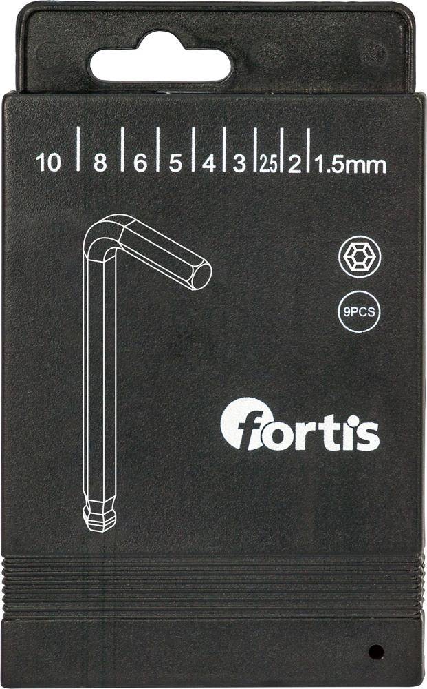 Winkelschraubendreher- Satz in Schiebebox 9-teilig 1,5-10mm Kugerlkopf FORTIS