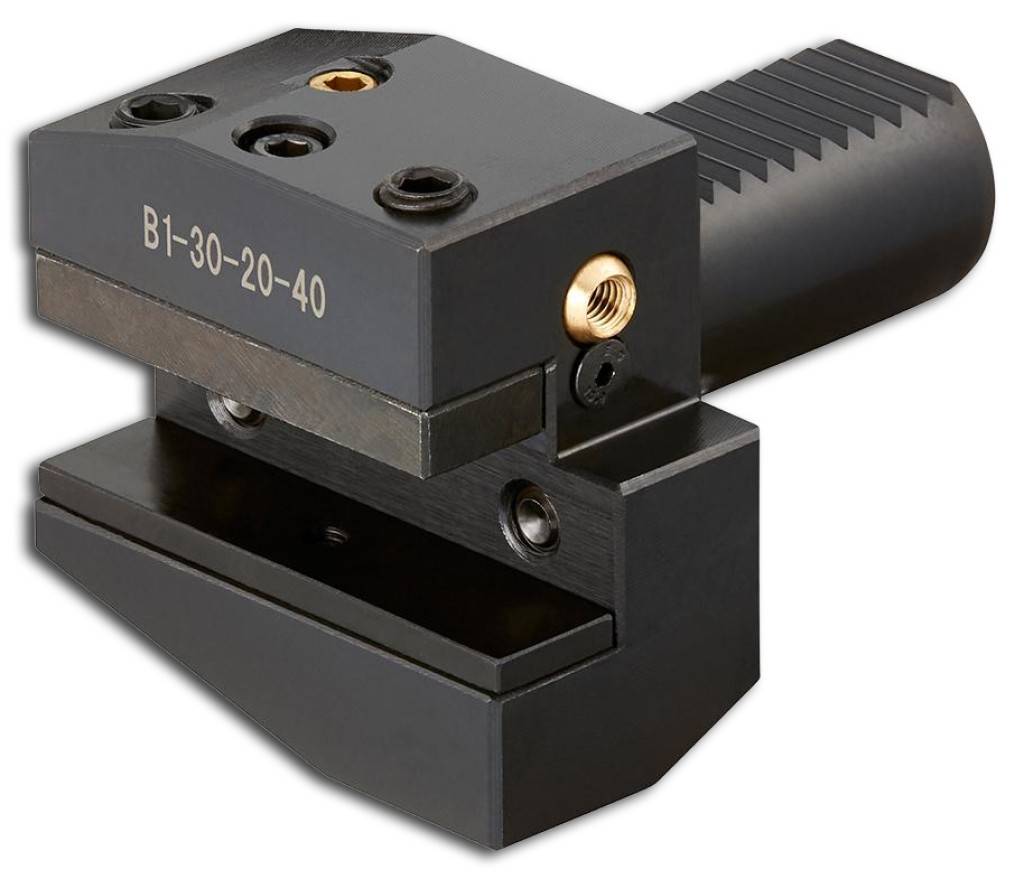 Schwarze Metall-Maschinenschraubstock mit Riffelgriff, gekennzeichnet mit „B1-30-20-40