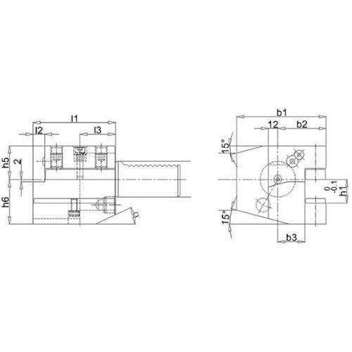 Werkzeughalter VDI axial rechts C1 30x20mm FORTIS