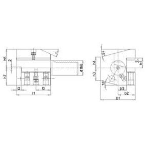 Werkzeughalter VDI axial rechts C3 40x25mm Überkopf FORTIS