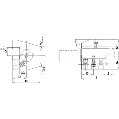 Werkzeughalter VDI axial rechts C4 40x25mm Überkopf FORTIS