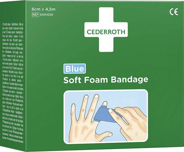 Schaumbandage blau, 6cm x 4,5m CEDERROTH
