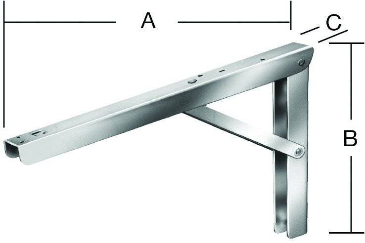 Vormann Multi-Line Klappträger verzinkt 400x270x36 mm (3 Stufen Verstellkonsole)